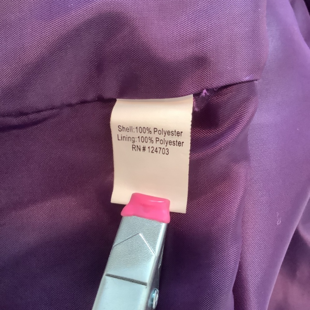 Toni B Ladies Faux Alligator Zipper Down Lined Blazer Purple Size L - Picture 5 of 5